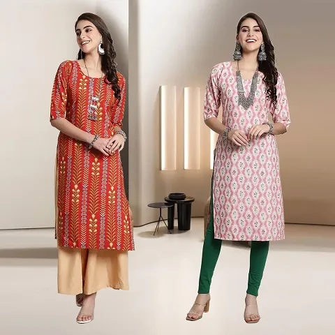 Fancy Rayon Kurtis For Women Pack Of 2