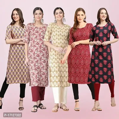 Women Stylish Crepe Printed Straight Kurta-thumb0