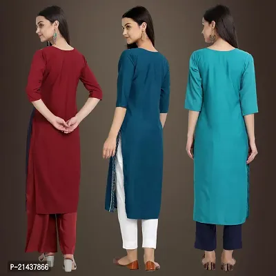 Fancy Crepe Kurtis for Women Pack Of 3-thumb2