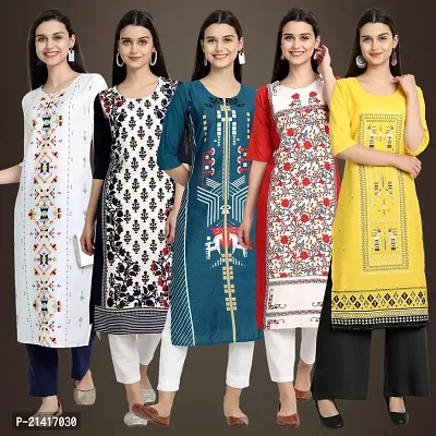 Fancy Crepe Kurtis For Women Pack Of 5