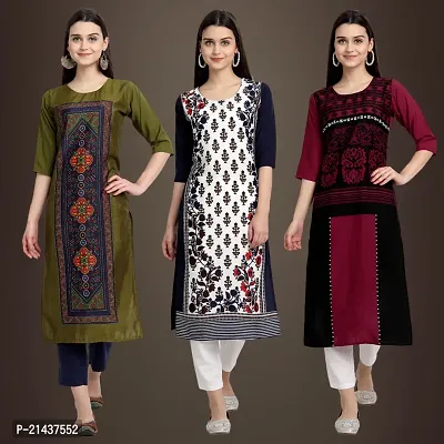 Fancy Crepe Kurtis for Women Pack Of 3-thumb0