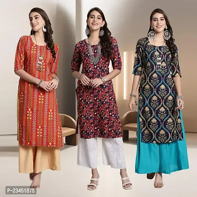 Fancy Rayon Kurtis For Women Pack Of 3