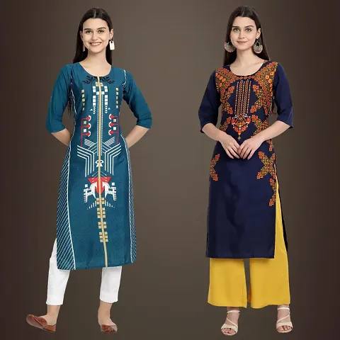 Stylish Fancy Crepe Kurtis Pack Of 2