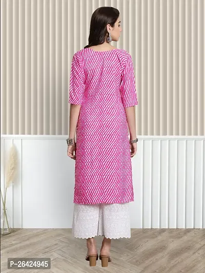 Stylish Multicoloured Crepe A-Line Printed Stitched Kurti For Women-thumb3