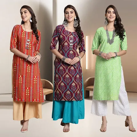 Fancy Rayon Kurtis For Women Pack Of 3