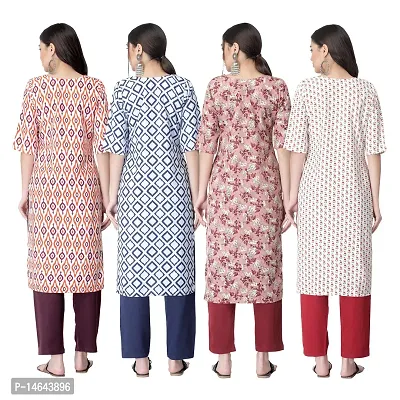 New Crepe Combo Printed Kurtis For Women Pack Of 4-thumb2