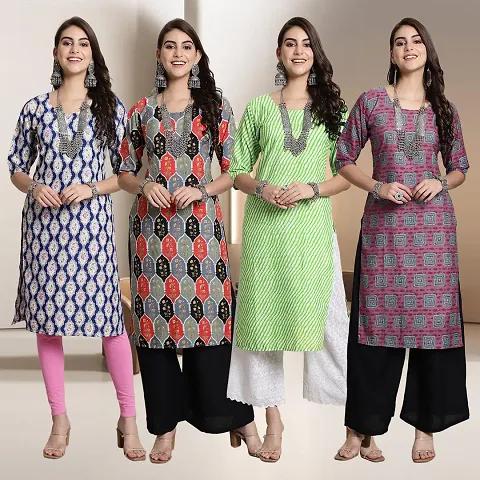 Fancy Crepe Kurtis for Women Pack Of 4