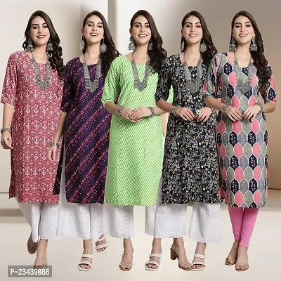 Fancy Crepe Kurtis For Women Pack Of 5-thumb0