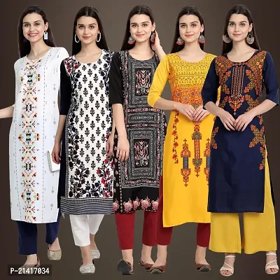 Fancy Crepe Kurtis For Women Pack Of 5