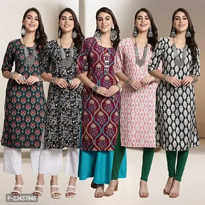 Fancy Crepe Kurtis For Women Pack Of 5