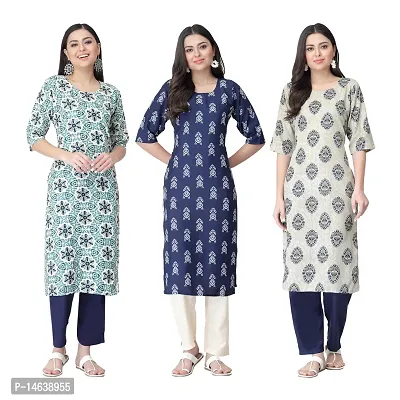 New Crepe Combo Printed Kurtis For Women Pack Of 3