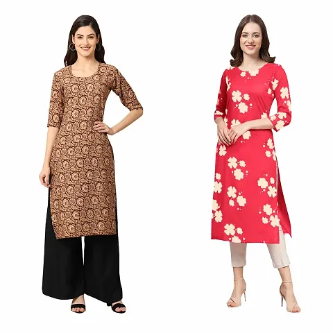 Stylish Crepe Printed Kurti - Pack of 2