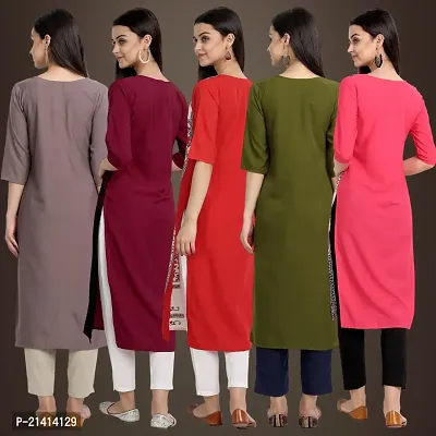 Fancy Crepe Kurtis For Women Pack Of 5-thumb2