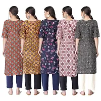 New Crepe Printed Kurtis Combo For Women Pack Of 5-thumb1