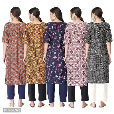 New Crepe Printed Kurtis Combo For Women Pack Of 5-thumb2