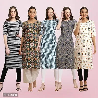 Women Stylish Crepe Printed Straight Kurta-thumb0