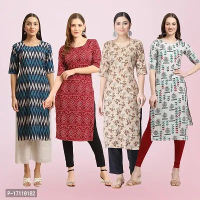 Women Stylish Crepe Printed Straight Kurta-thumb0