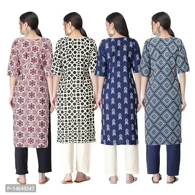 New Crepe Combo Printed Kurtis For Women Pack Of 4-thumb2