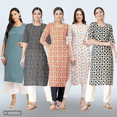 Women Stylish Crepe Printed Staright Kurta-thumb0