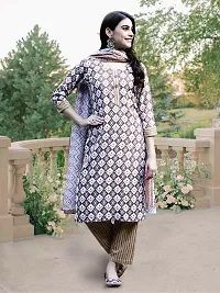 Fancy Cotton Blend Kurta Bottom And Dupatta Set For Women-thumb1