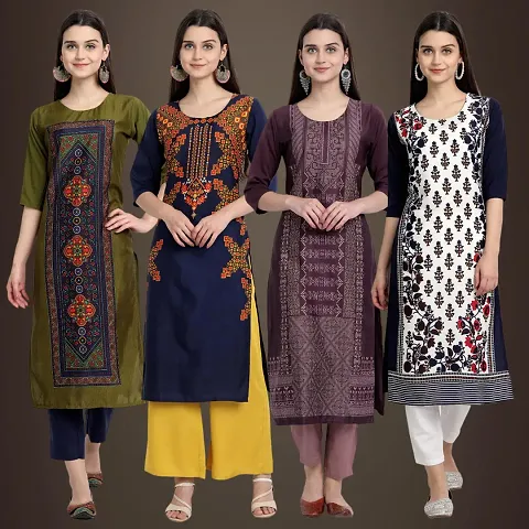 Stylish Fancy Crepe Kurtis Pack Of 4