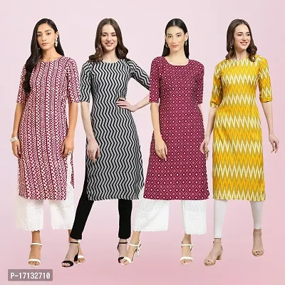 Women Stylish Crepe Printed Straight Kurta-thumb0