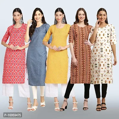 Women Stylish Crepe Printed Staright Kurta