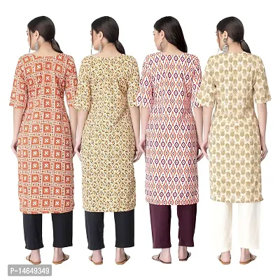 New Crepe Combo Printed Kurtis For Women Pack Of 4-thumb2