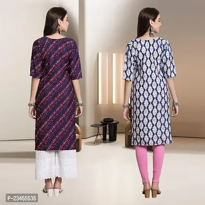 Fancy Rayon Kurtis For Women Pack Of 2-thumb2