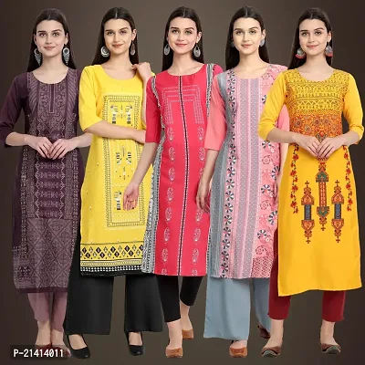 Fancy Crepe Kurtis For Women Pack Of 5-thumb0