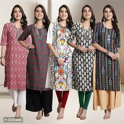 Fancy Crepe Kurtis For Women Pack Of 5