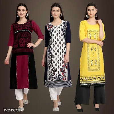 Fancy Crepe Kurtis for Women Pack Of 3-thumb0