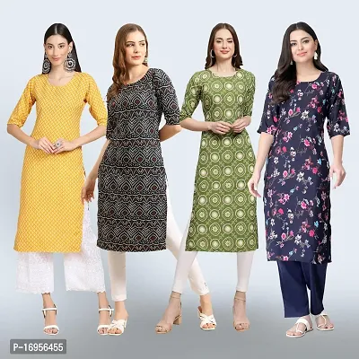 Women Stylish Crepe Straight Kurta