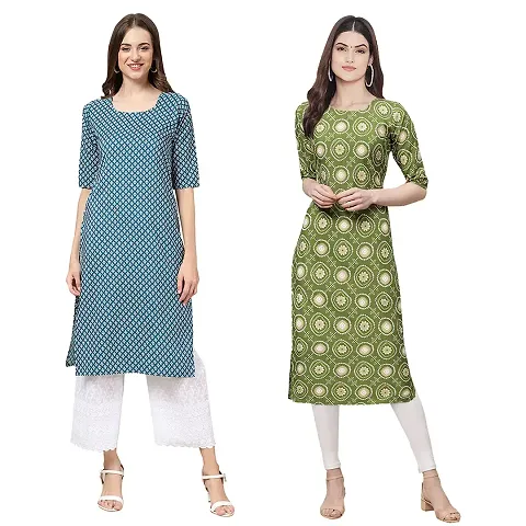 Stylish Crepe Printed Kurti - Pack of 2