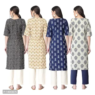 New Crepe Combo Printed Kurtis For Women Pack Of 4-thumb2