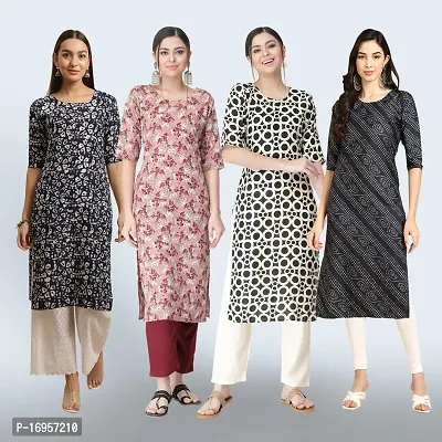 Women Stylish Crepe Straight Kurta-thumb0