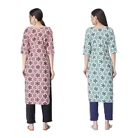 Attarctive Crepe Printed Straight Kurti Combo For Women Pack Of 2-thumb1