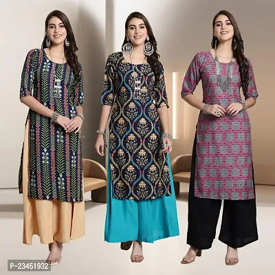 Fancy Rayon Kurtis For Women Pack Of 3