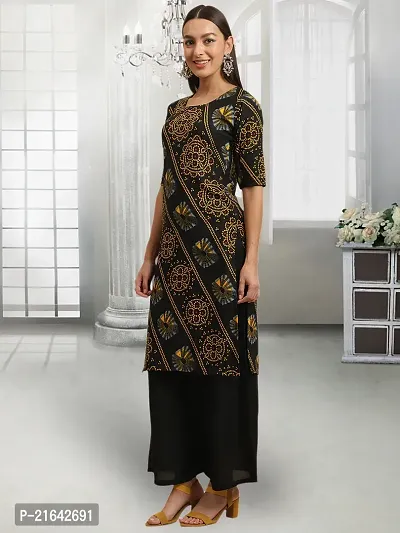 Stylish Black Crepe Stitched Kurta For Women-thumb3