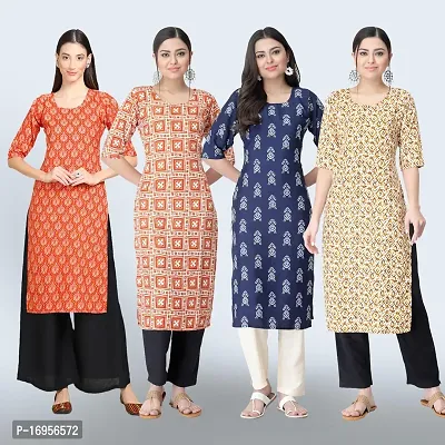 Women Stylish Crepe Straight Kurta-thumb0