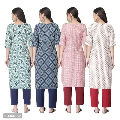 New Crepe Combo Printed Kurtis For Women Pack Of 4-thumb2