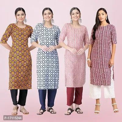 Women Stylish Crepe Printed Straight Kurta-thumb0