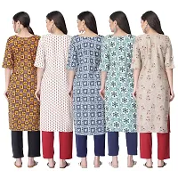 New Crepe Printed Kurtis Combo For Women Pack Of 5-thumb1