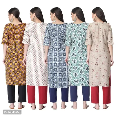 New Crepe Printed Kurtis Combo For Women Pack Of 5-thumb2