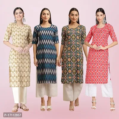 Women Stylish Crepe Printed Straight Kurta-thumb0