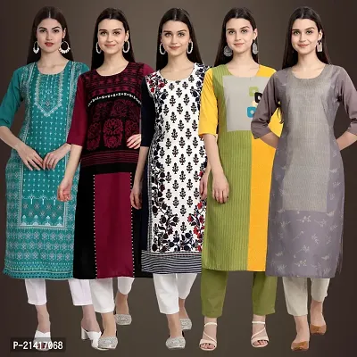 Fancy Crepe Kurtis For Women Pack Of 5