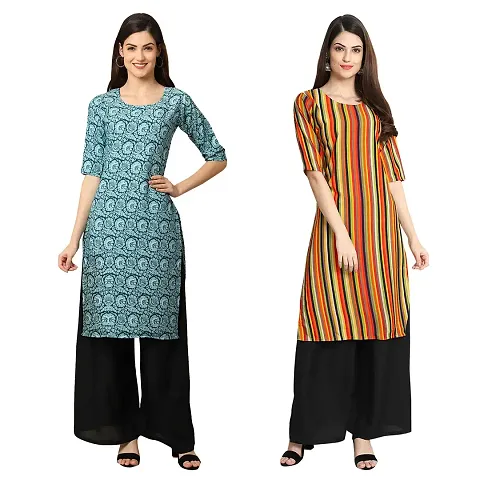 Stylish Crepe Printed Kurti - Pack of 2