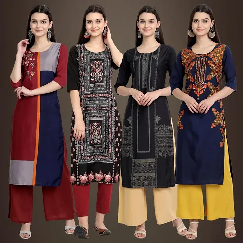 Stylish Fancy Crepe Kurtis Pack Of 4