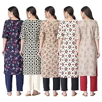 New Crepe Printed Kurtis Combo For Women Pack Of 5-thumb1