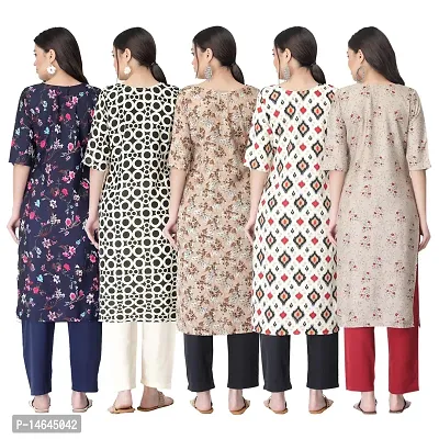 New Crepe Printed Kurtis Combo For Women Pack Of 5-thumb2